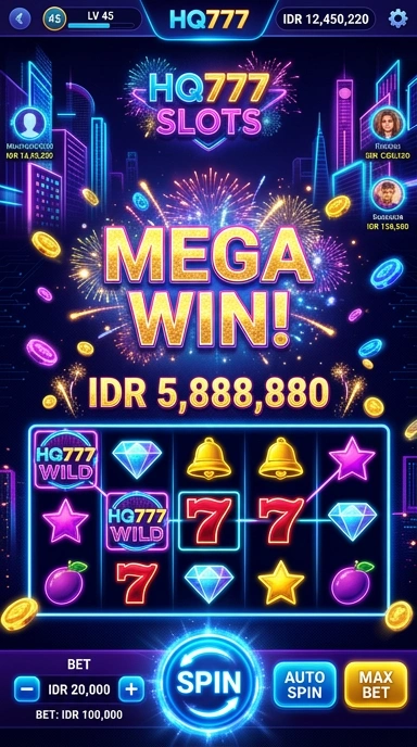 Tampilan utama aplikasi hq777 dengan akses mudah ke berbagai kategori.